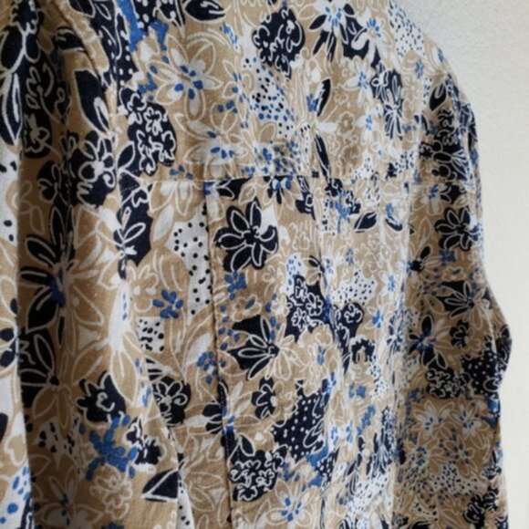 Christopher & Banks Linen/Rayon Blend Jacket Blazer Floral size S Resort Boho - Picture 3 of 12